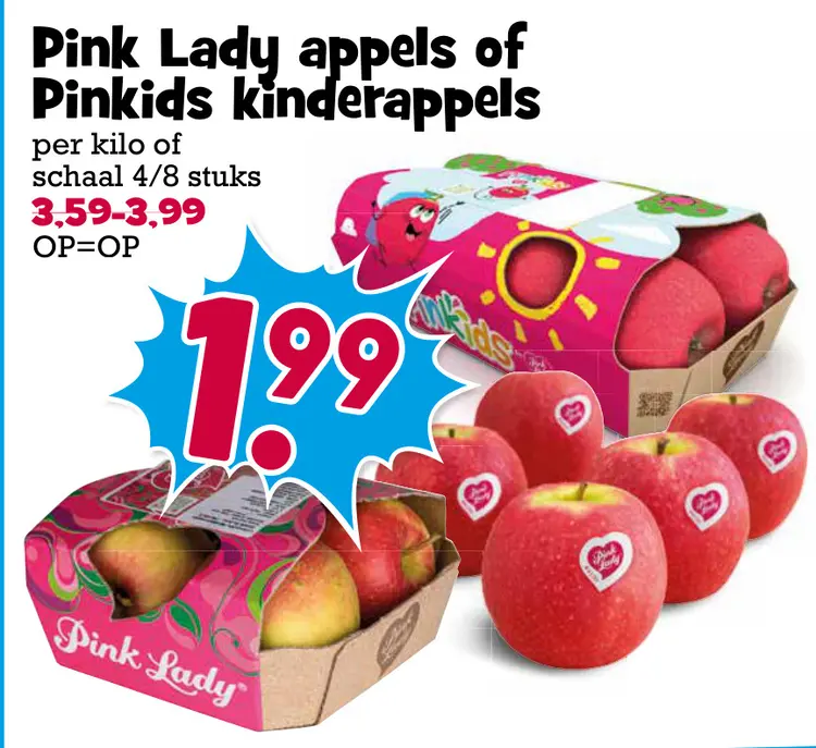 Aanbieding: Pink Lady appels of Pinkids kinderappels
