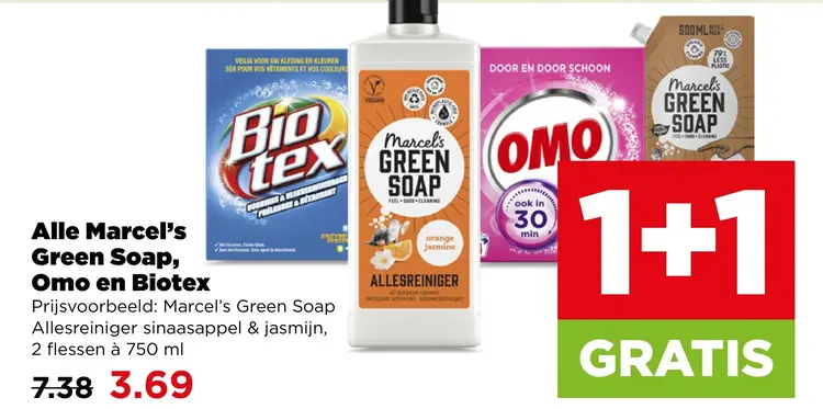 Aanbieding: Marcel's Green Soap, Omo en Biotex