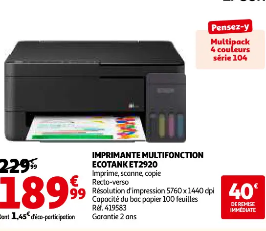 Promotie: Imprimante Multifonction Ecotank ET2920