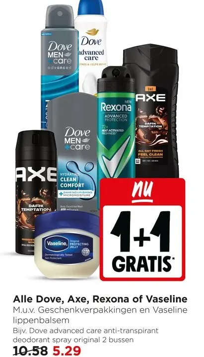 Aanbieding: Alle Dove, Axe, Rexona of Vaseline
