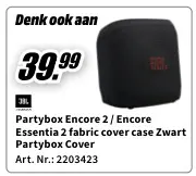 Promotie: Partybox Encore 2 / Encore Essentia 2 fabric cover case Zwart Partybox cover