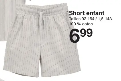 Offre: Short enfant