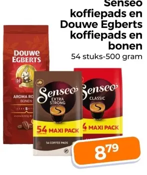 Aanbieding: koffiepads en Douwe Egberts koffiepads en bonen