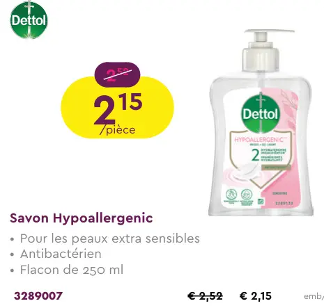 Offre: Savon Hypoallergenic