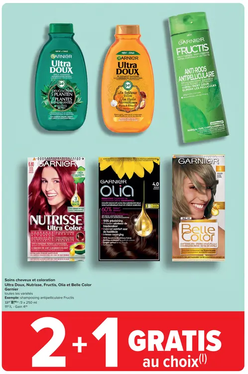 Offre: Soins cheveux et coloration Ultra Doux, Nutrisse, Fructis, Olia et Belle Color