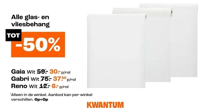 Aanbieding: Alle glas- en vliesbehang