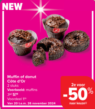 Aanbieding: Muffin of donut Côte d'Or