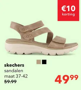 Aanbieding: Skechers Easy Going - All Day Chic sandalen taupe