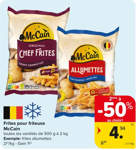 Offre: Frites pour friteuse