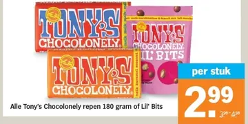 Aanbieding: Tony's Chocolonely repen 180 gram of Lil' Bits