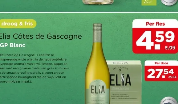 Aanbieding: Elia Côtes de Gascogne IGP Blanc