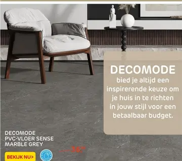 Aanbieding: PVC-VLOER SENSE MARBLE GREY