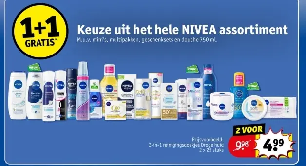 Aanbieding: 3-in-1 reinigingsdoekjes Droge huid