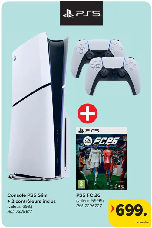 Offre: Console PS5 Slim + FC 26