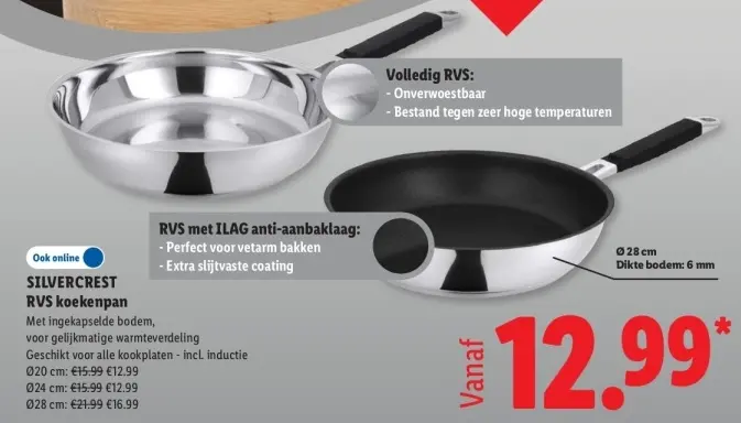 Aanbieding: RVS koekenpan