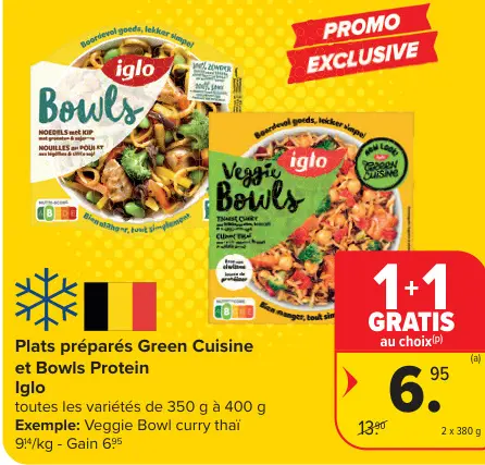 Offre: Plats préparés Green Cuisine et Bowls Protein