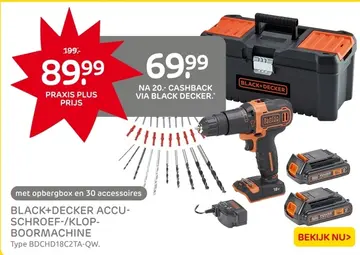 Aanbieding: BLACK+DECKER ACCU-SCHROEF-/KLOP-BOORMACHINE
