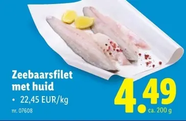 Promotie: Zeebaarsfilet met huid