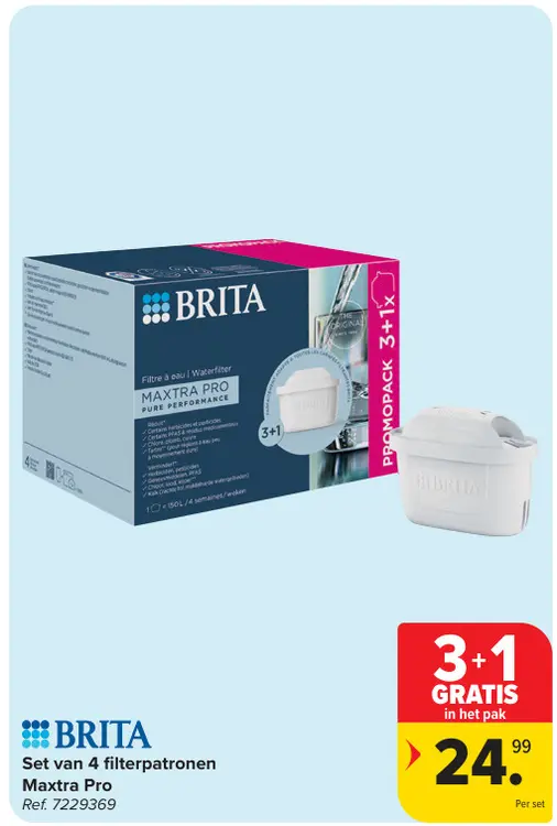 Promotie: Set van 4 filterpatronen Maxtra Pro