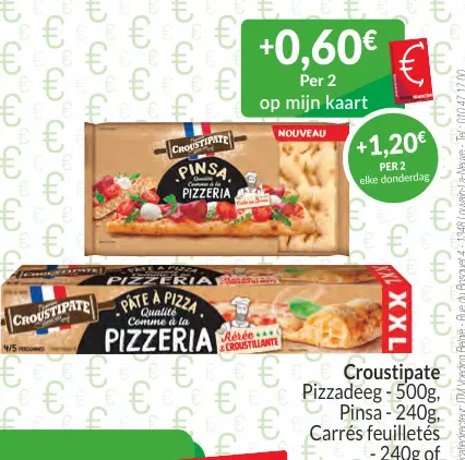 Promotie: Pizzadeeg, Pinsa, Carrés feuilletés