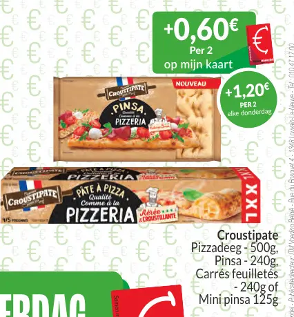 Promotie: Pizzadeeg, Pinsa, Carrés feuilletés of mini pinsa
