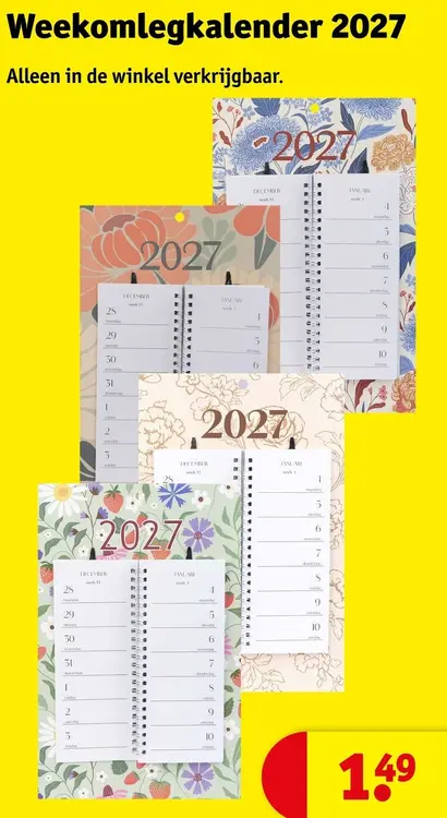 Aanbieding: Weekomlegkalender 2027
