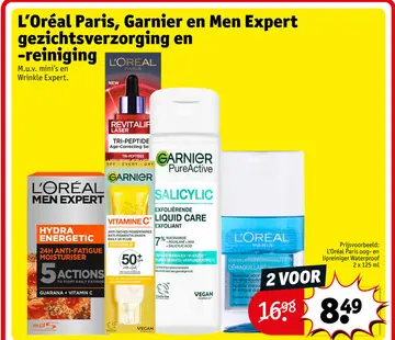 Aanbieding: L'Oréal Paris, Garnier en Men Expert gezichtsverzorging en -reiniging