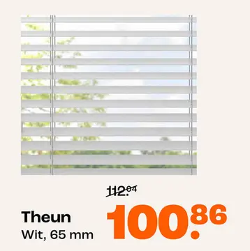 Aanbieding: Fenstr Houten Jaloezie Theun Wit 65mm