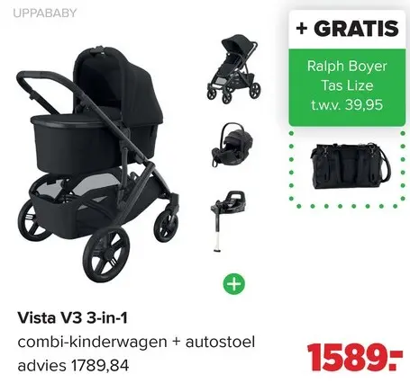 Aanbieding: Vista V3 3-in-1 combi-kinderwagen + autostoel