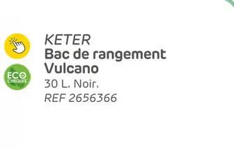 Offre: Boîte de rangement keter vulcano noir 30l