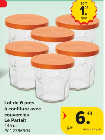 Offre: Pots à confiture avec couvercles