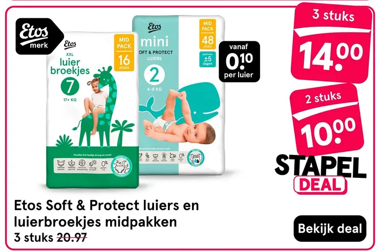 Aanbieding: Soft & Protect luiers en luierbroekjes midpakken