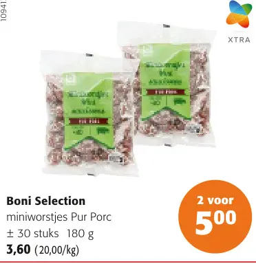 Promotie: miniworstjes Pur Porc