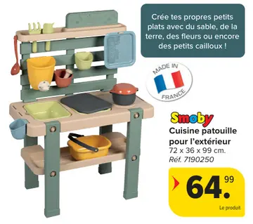 Offre: Cuisine patouille pour l'extérieur