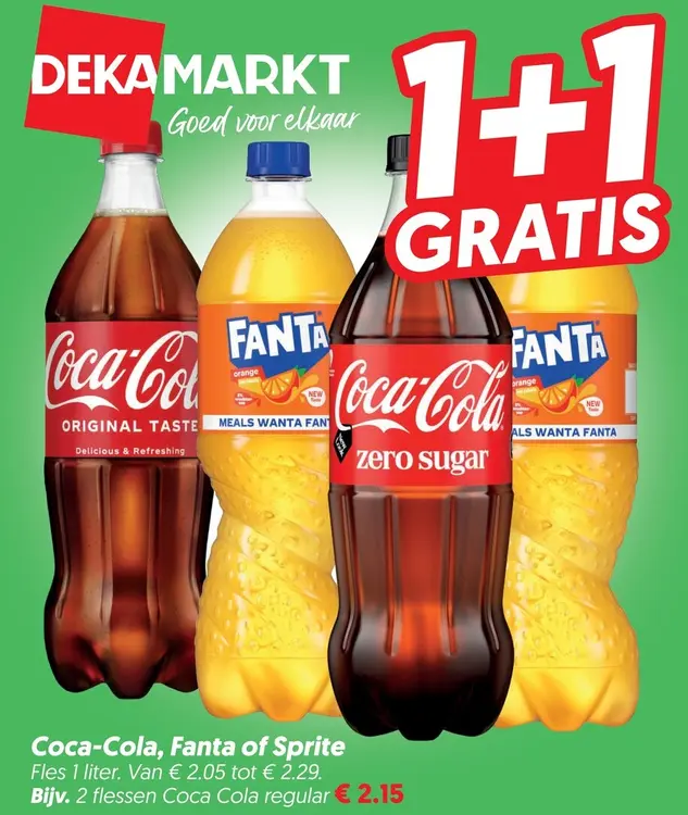 Aanbieding: Coca-Cola, Fanta of Sprite