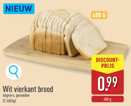 Promotie: Wit vierkant brood