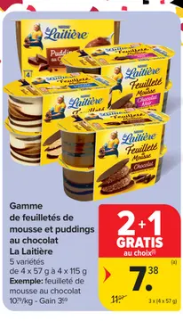 Offre: Gamme de feuilletés de mousse et puddings au chocolat