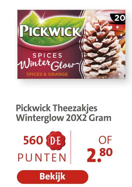 Aanbieding: Pickwick Theezakjes Winterglow