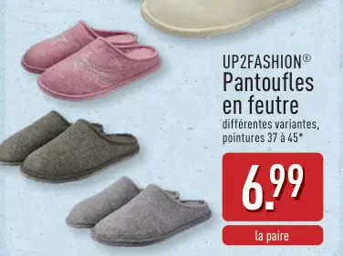 Offre: Pantoufles en feutre