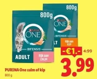 Aanbieding: Purina One zalm of kip
