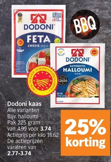 Promotie: Dodoni kaas