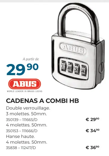 Offre: Cadenas a combi hb