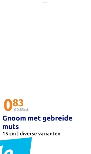 Aanbieding: Gnoom met gebreide muts