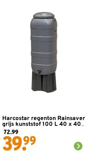 Aanbieding: Regenton Rainsaver grijs kunststof 100 L