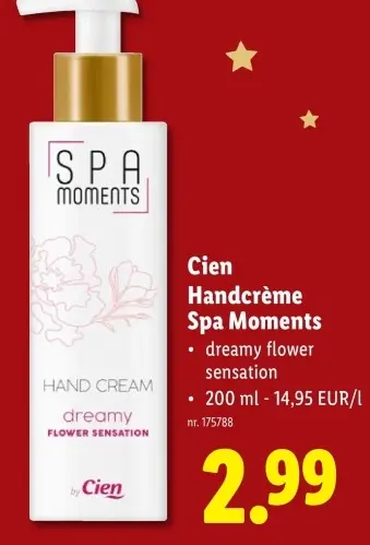Promotie: Handcrème Spa Moments
