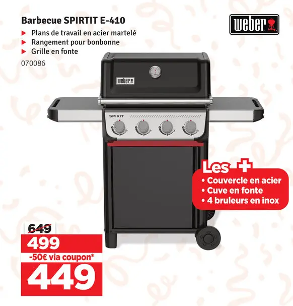 Offre: Barbecue SPIRTIT E-410