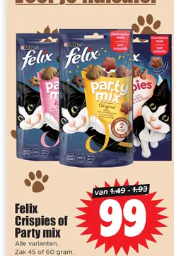 Aanbieding: Felix Crispies of Party mix