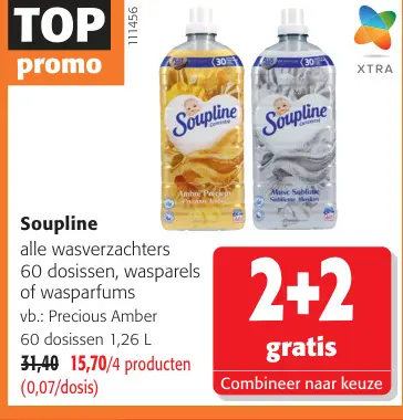 Promotie: Soupline alle wasverzachters, wasparels of wa