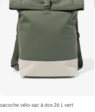 Offre: sacoche vélo-sac à dos 26 L vert
