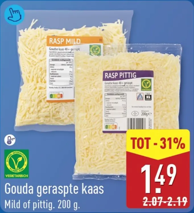 Aanbieding: Gouda geraspte kaas